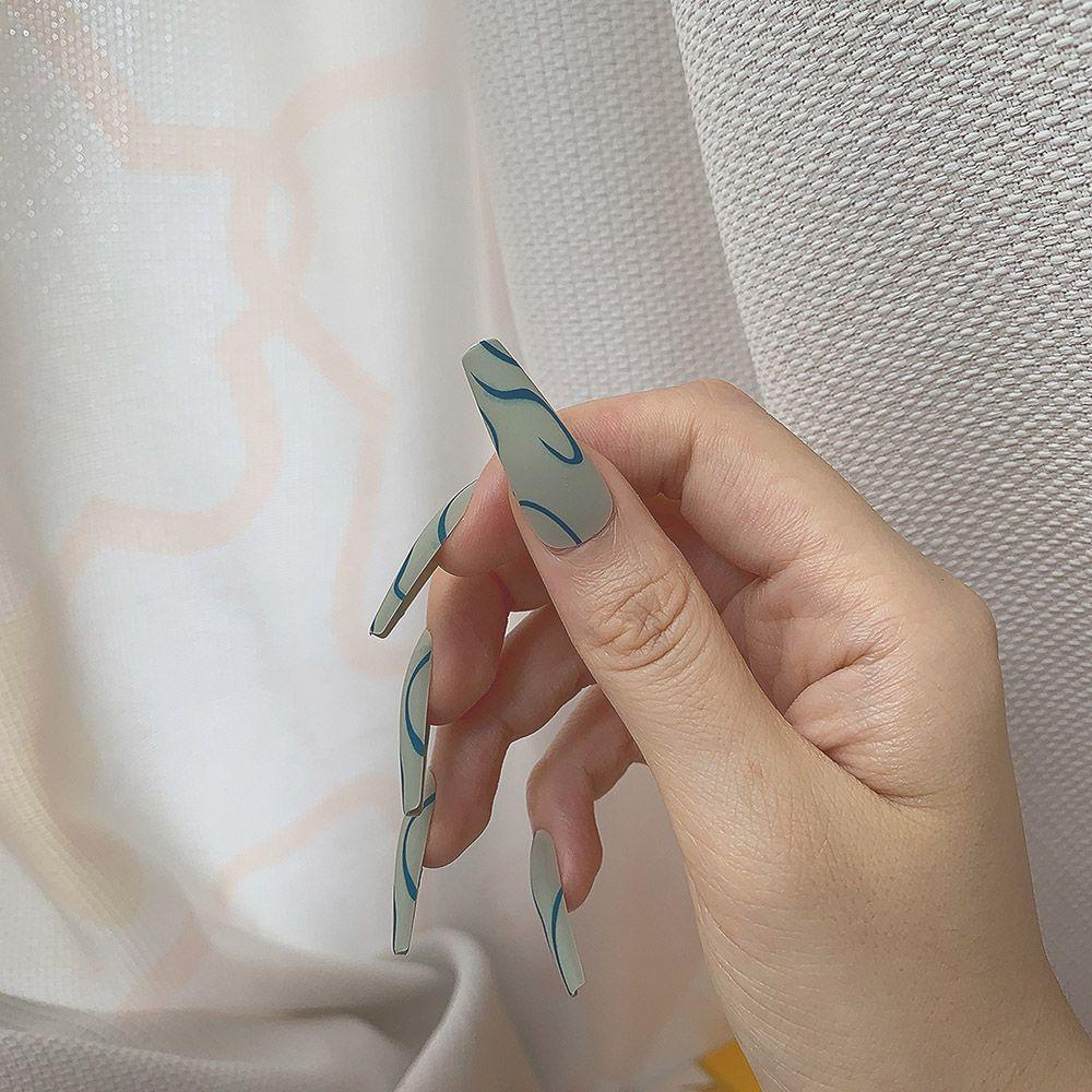 Bộ 24 Móng Tay Giả Múa Ba Lê Đính Nơ Bướm Có Thể Tháo Rời