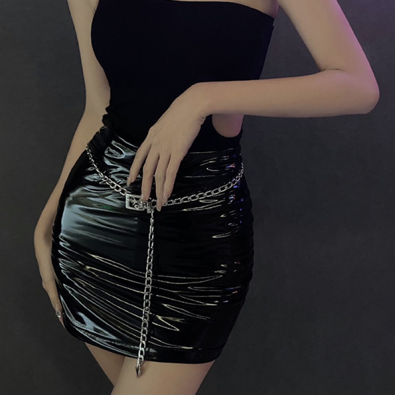 Chân Váy Ngắn Da PU Thiết Kế Quyến Rũ Thời Trang Mùa Hè Cho Nữ