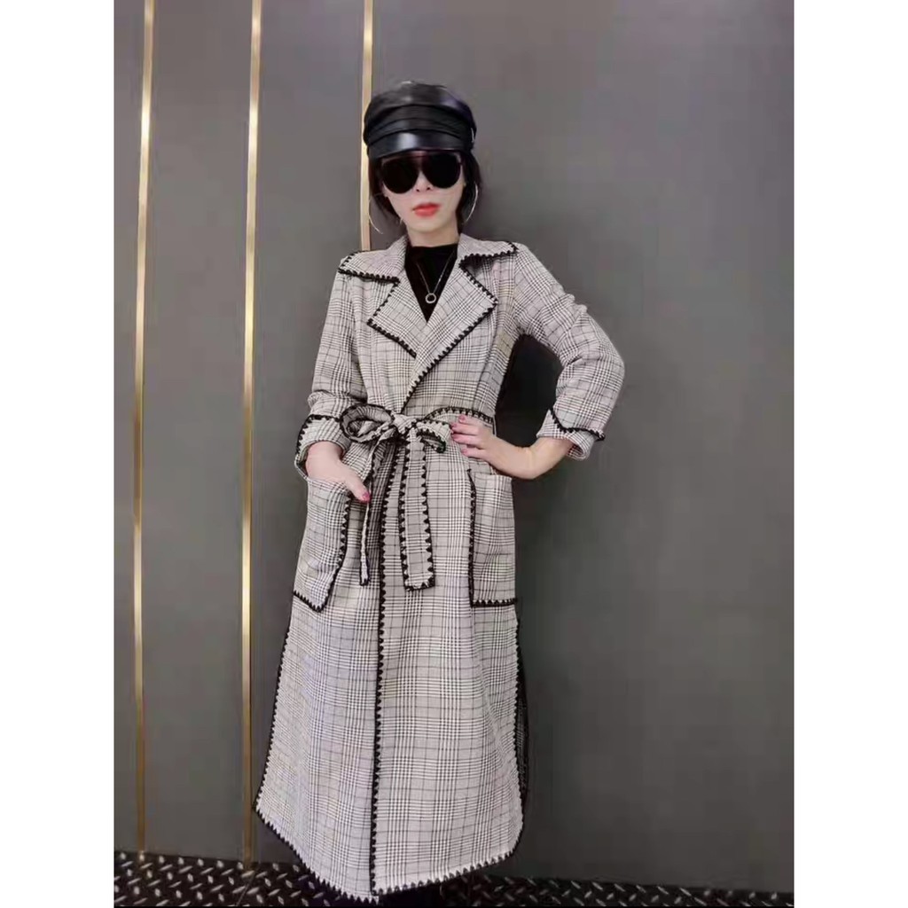 (Video thật)Áo khoác da lộn miếng dáng măng tô trend coat đủ đai dáng siêu đẹp - Ảnh thật ở cuối