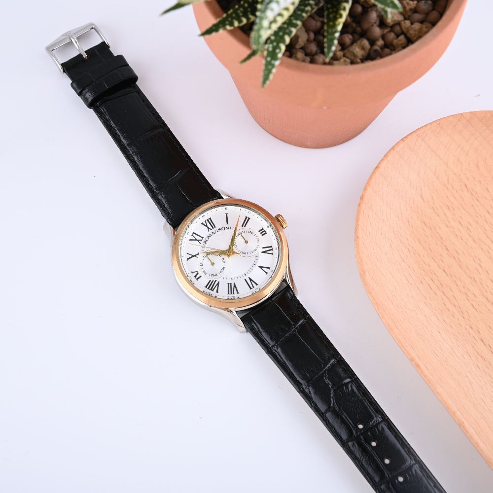 Đồng hồ Romanson Classic Men Watch TL3204FMCWH nam máy Thụy Sĩ kính chống xước dây da cao cấp chính hãng
