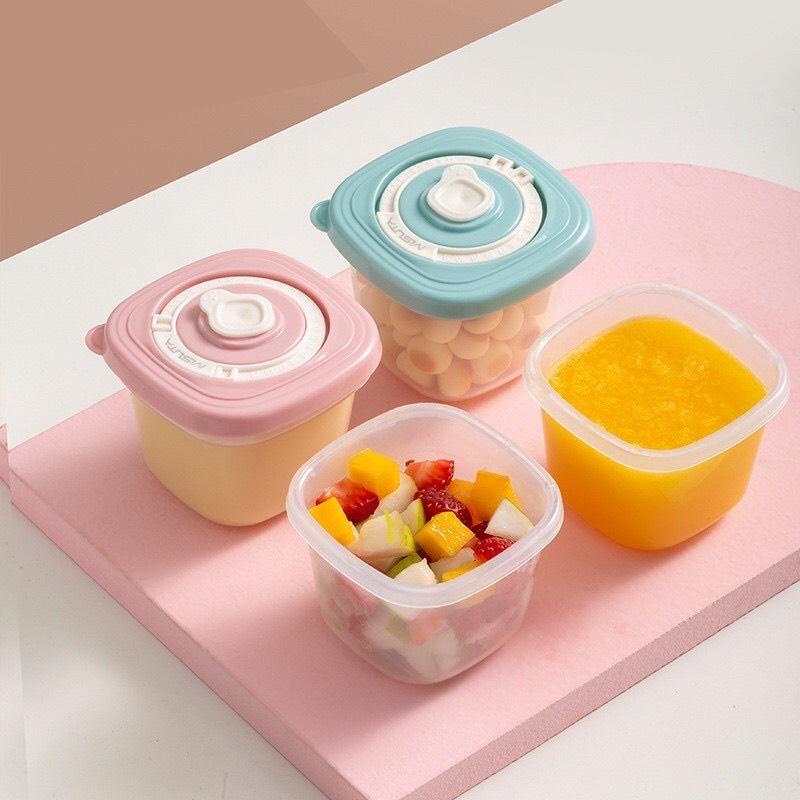 Hộp trữ đông Baby duckyy,hộp trữ đồ ăn dặm cho bé 120ml dùng được trong lò vi sóng