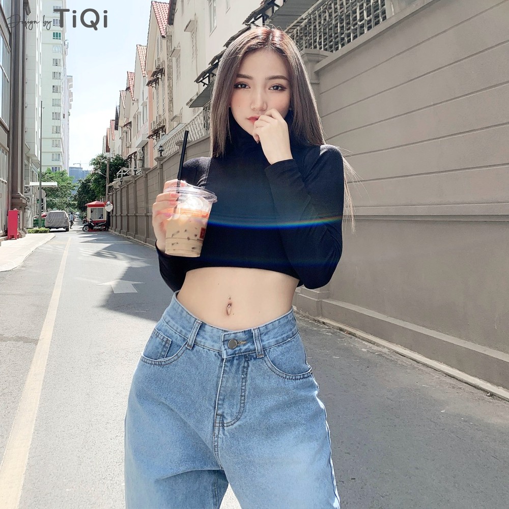 Quần jean ống suông Nữ lưng cao TiQi Jeans B2-1581 | BigBuy360 - bigbuy360.vn