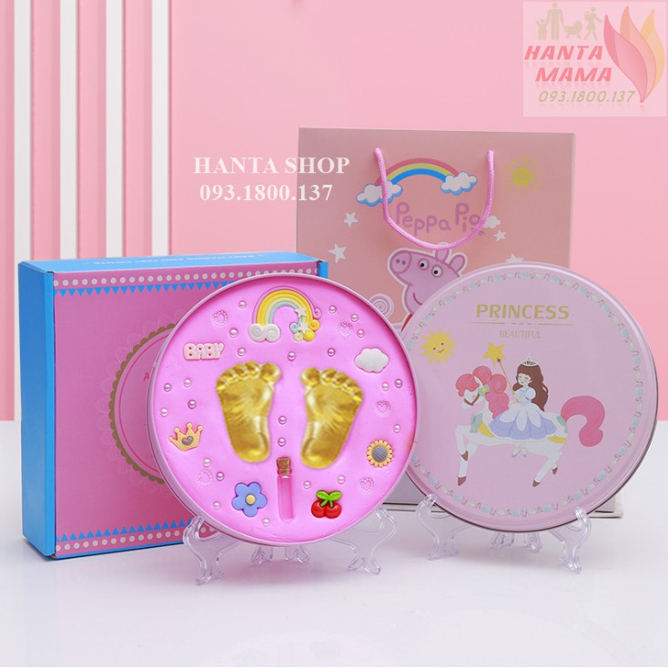 Free Ship  Bộ Thảm ảnh in dấu tay dấu chân kỉ niệm cho con yêu - Bộ khung ảnh in dấu tay dấu chân kỉ niệm