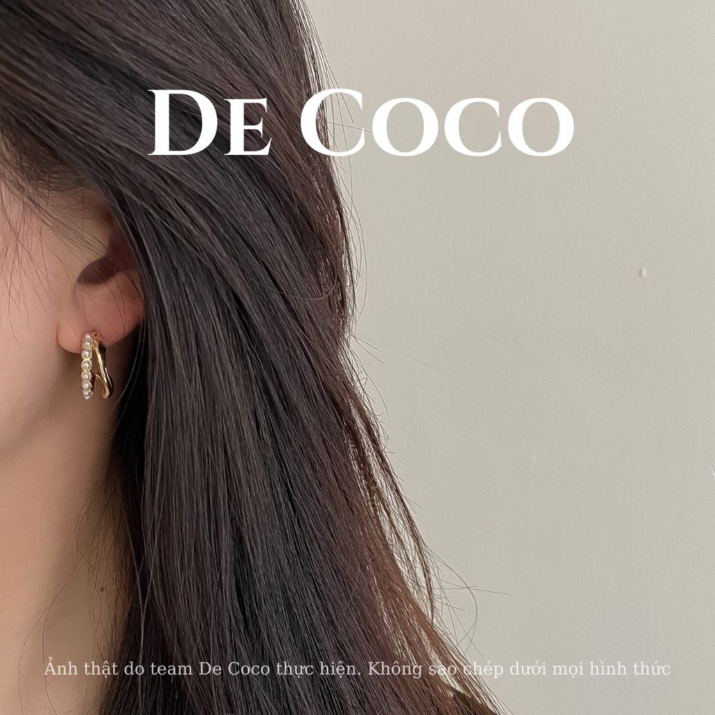 [Mã SKAMCLU8 giảm 10% cho đơn từ 100K] Khuyên tai tròn đính hạt trai nữ tính sang chảnh Hàn Quốc