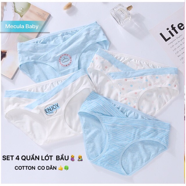 Combo 4 quần lót bầu cotton cao cấp ( hàng hiệu EnjoyPreg )