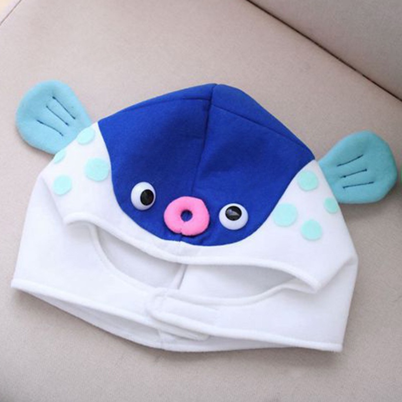 Mũ Nhồi Bông Hình Cá Hoạt Hình Phong Cách Nhật Bản Vui Nhộn Làm Phụ Kiện Chụp Ảnh Tiệc Halloween