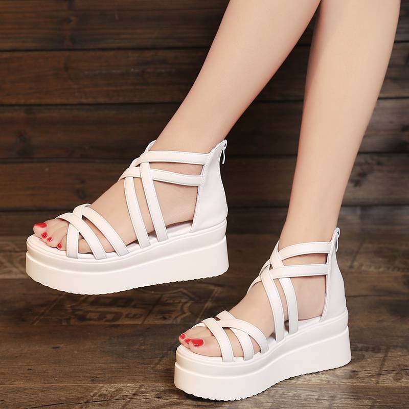 Giày Sandal Cao Gót Đế Dày Quai Chéo Thời Trang Mùa Hè Dành Cho Học Sinh