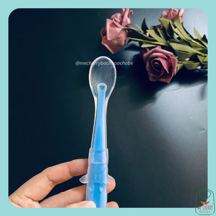 Thìa ăn dặm silicon cho bé nhiều màu dễ thương