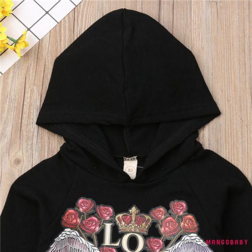 Set Áo Hoodie Tay Dài + Quần Dài Thời Trang Mùa Đông Cho Bé