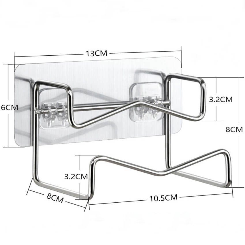 Móc dán tường treo chậu đồ dùng siêu dính chịu lực tới 10kg bằng inox