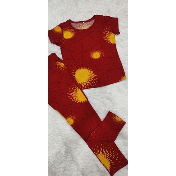 Bộ tay ngắn quần dài thun tơ hoa