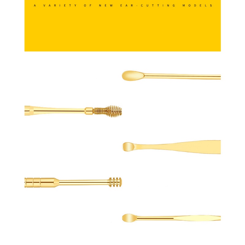 Bộ lấy ráy tai, bộ ngoáy tai, dụng cụ lấy ráy tai 6 món Tặng kèm túi đựng da treo chìa khóa sang trọng