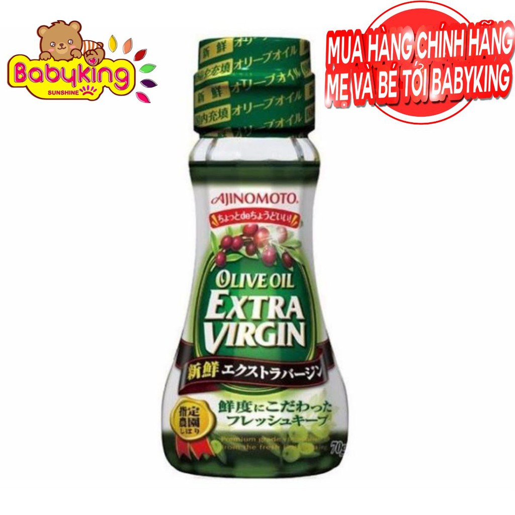 dầu oliu Ajinomoto Olive Extra Virgin Nhật 70g và 200g Date 2021