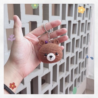 Móc khóa len đầu gấu nâu handmade handmade | made by dani