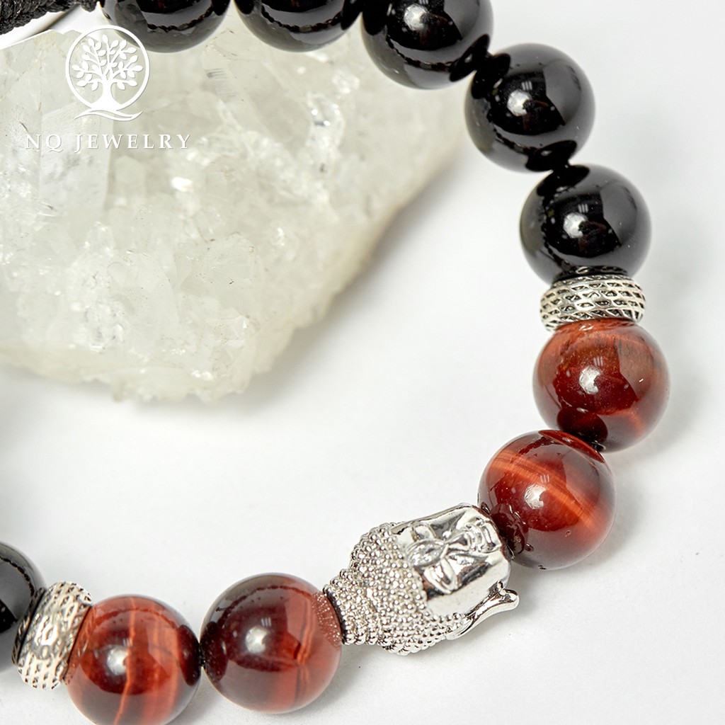 Vòng tay phối charm phật hợp kim kết dây - NQ Jewelry