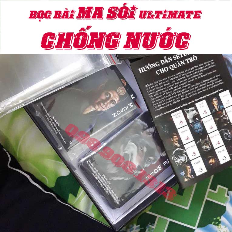 Sleeves bọc bài ma sói ultimate chống nước bảo vệ bài 6.4 x 9 cm (100 cái)