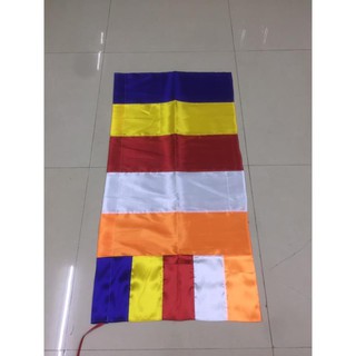 Cờ phật giáo 0.5x1m cán dọc
