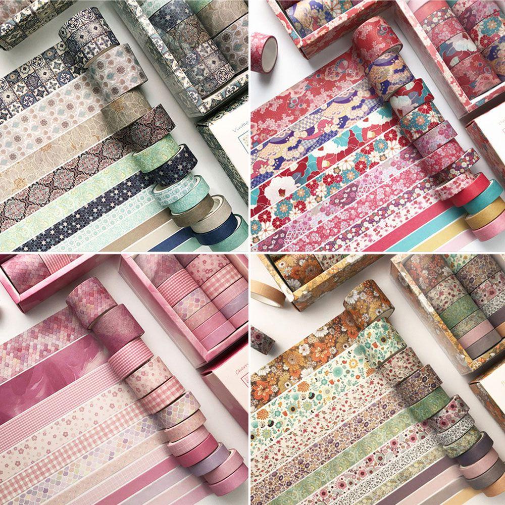 PINEVN Bộ 12 Cuộn Băng Keo Dán Trang Trí Họa Tiết Dễ Thương