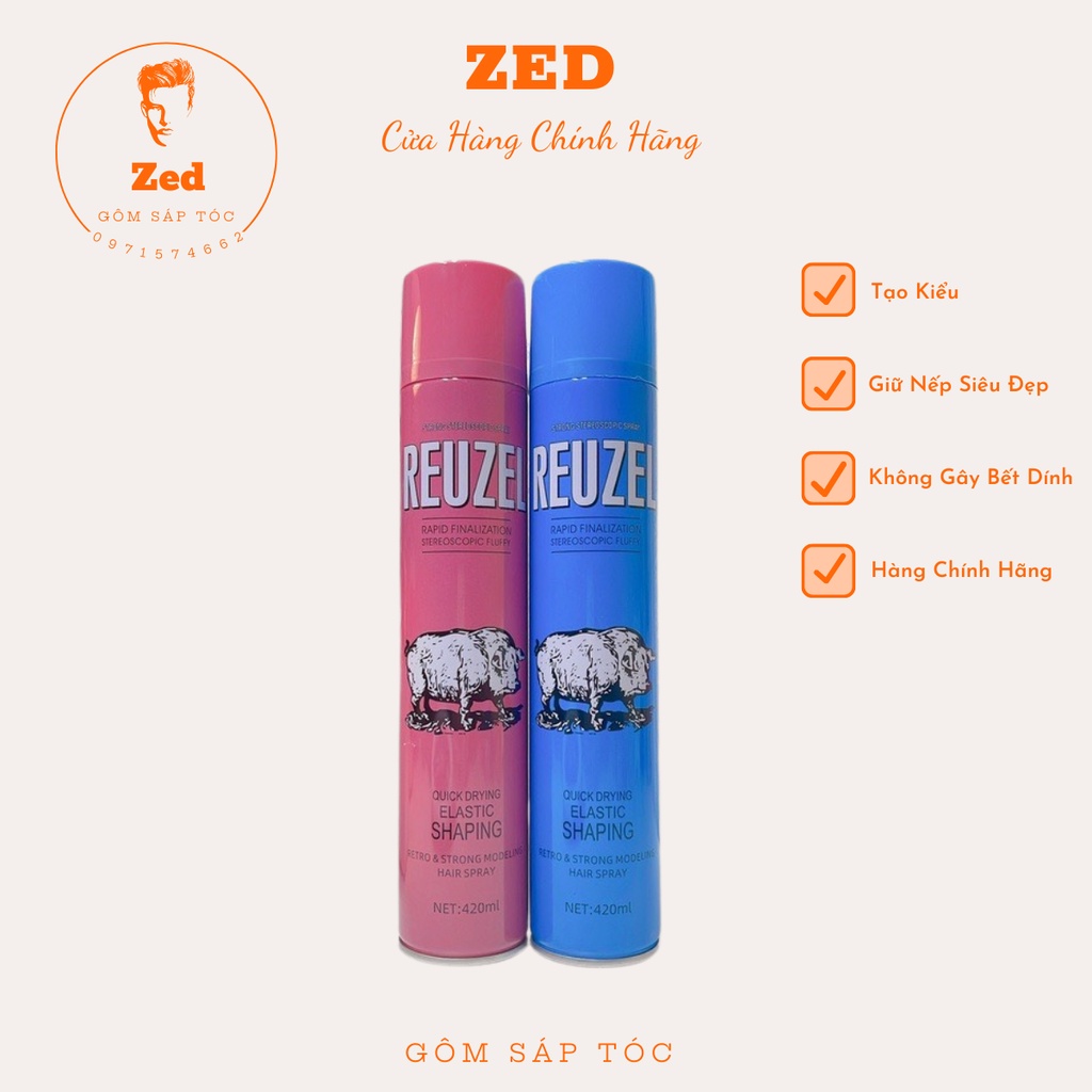 Gôm, Keo Xịt Tóc Reuzel Spray 420ml. Tạo Kiểu Và Giữ Nếp Cho Tóc. HÀNG CHÍNH HÃNG