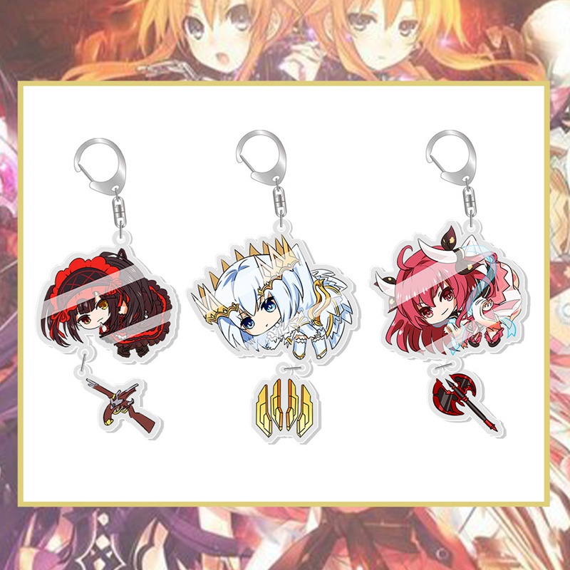 Móc khóa hai mặt bằng acrylic trong suốt hình họa tiết anime Date A Live