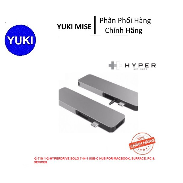 ⚡️7 IN 1⚡️BỘ CHUYỂN ĐỔI HyperDrive SOLO 7-in-1 USB-C Hub for MacBook, PC & Devices