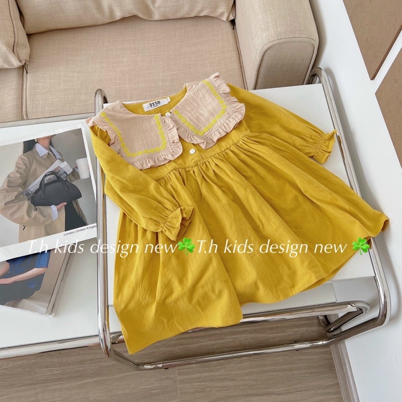 váy babydoll nhung tăm cho bé 13-22kg