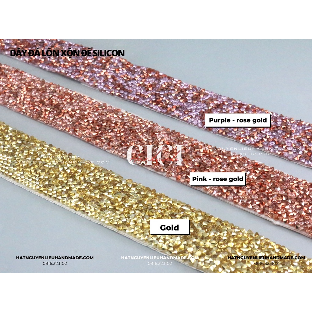 Dây đá lộn xộn đế silicone (bóc-dán) Cici Handmade chuyên hạt đá hạt pha lê hạt cườm hạt trang sức tự làm DIY