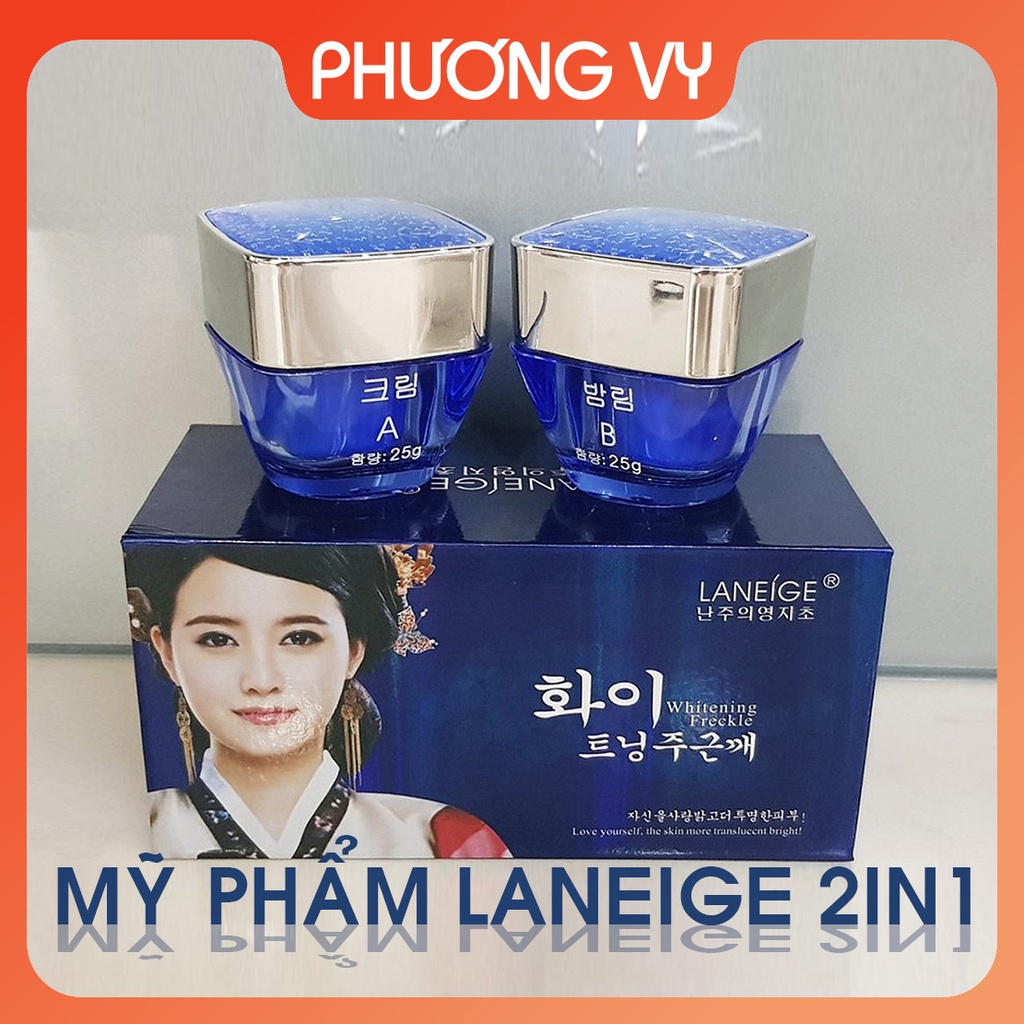 Kem nám Laneige xanh 2in1, chuyên làm mờ nám và dưỡng trắng da Laneige, mỹ phẩm Laneige.