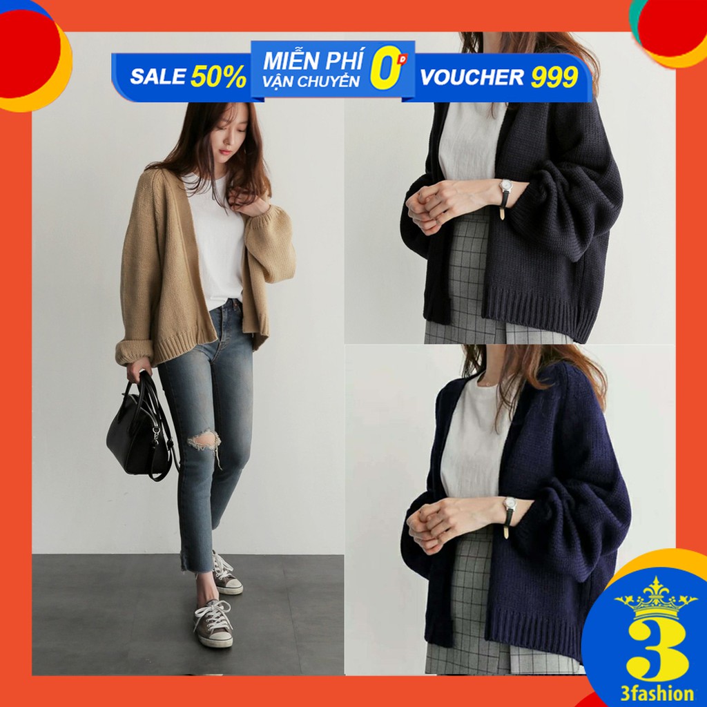 Áo Khóac Cardigan Len Không Cúc Phom Rộng Phong Style Hàn Quốc - MSP T34