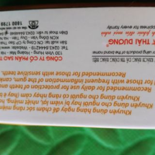 Kem đánh răng dược liệu Thái Dương( típ 100g