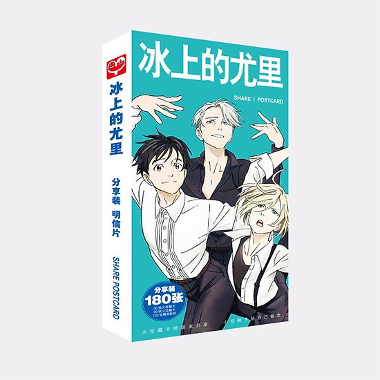 Postcard Yuri on ice hộp ảnh bộ ảnh có ảnh dán + lomo + postcard bưu thiếp anime chibi quà tặng độc đáo