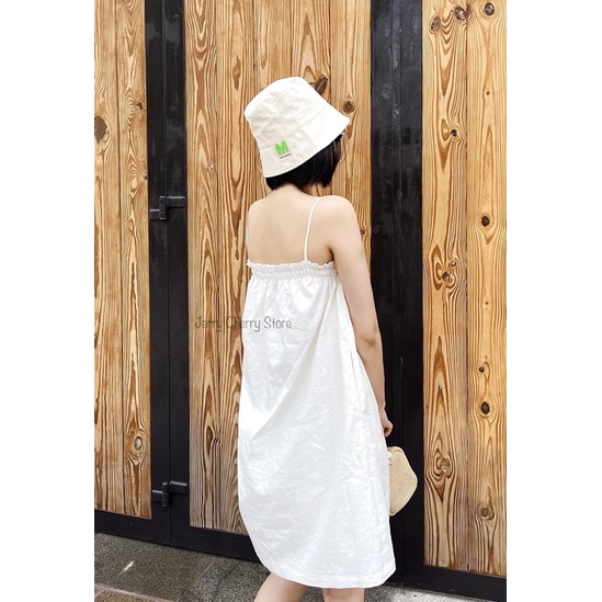 Đầm hai dây bo ngực thêu tay