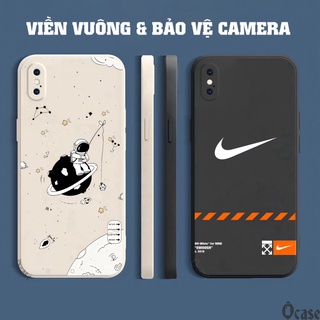 Ốp lưng iPhone 6/ 6s/ 6 plus/ 6s plus/ 7 plus/ 8 plus / X/ XR/ Xsmax in hình Nasa L.V vũ trụ và N.I.K.E cạnh viền vuông
