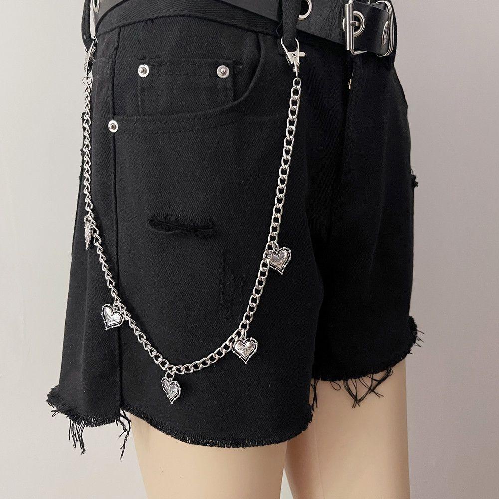 Dây Xích Đeo Thắt Lưng Quần Jean Hai Lớp Hình Trái Tim Dễ Thương Phong Cách Hip Hop Thời Trang Cho Nam Và Nữ
