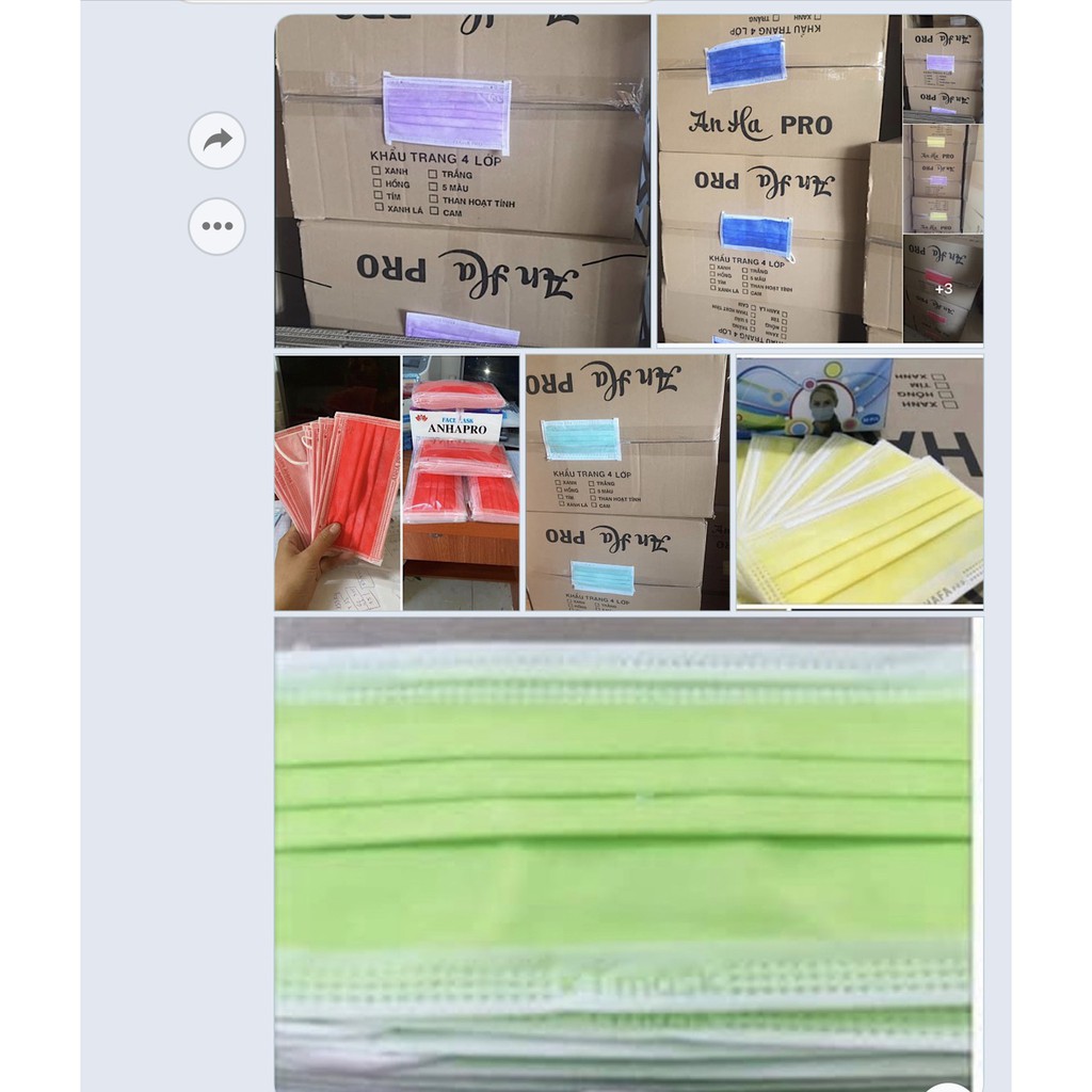 [ CHÍNH HÃNG CÔNG TY ] Khẩu Trang Y Tế 4 Lớp Anhapro/ hộp 50 cái