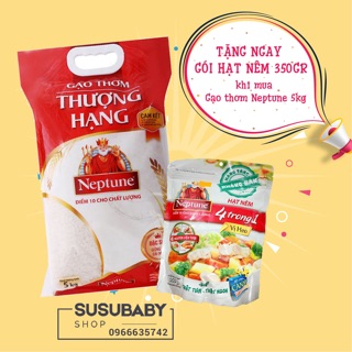 Gạo Neptune thơm thượng hạng túi 5kg tặng hạt nêm 350gram