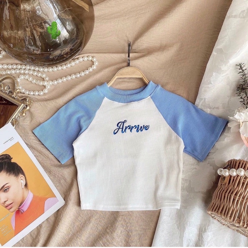 ÁO CROPTOP PHỐI MÀU XINH ẢNH THẬT ALOHASHOP91