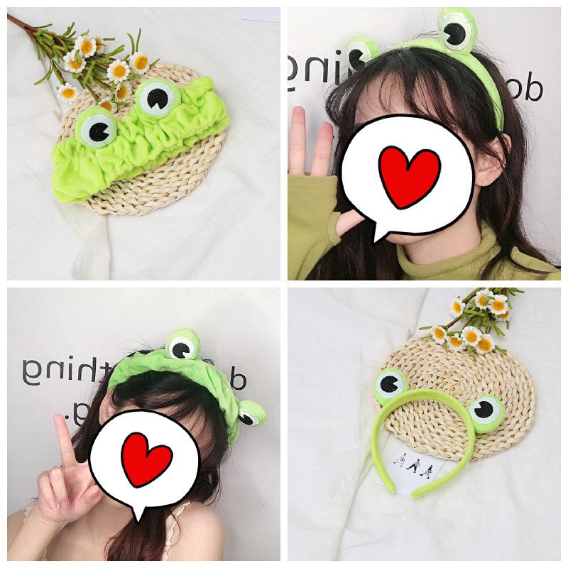 Băng đô rửa mặt bờm chú ếch dễ thương cute Mivino BD35