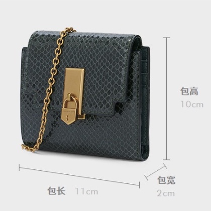 ✿♣Cnk Singapore Năm 2021 CK Mới610770508Ví Đựng Thẻ Nhiều Ngăn Phối Dây Xích Có Khóa Cho Nữ