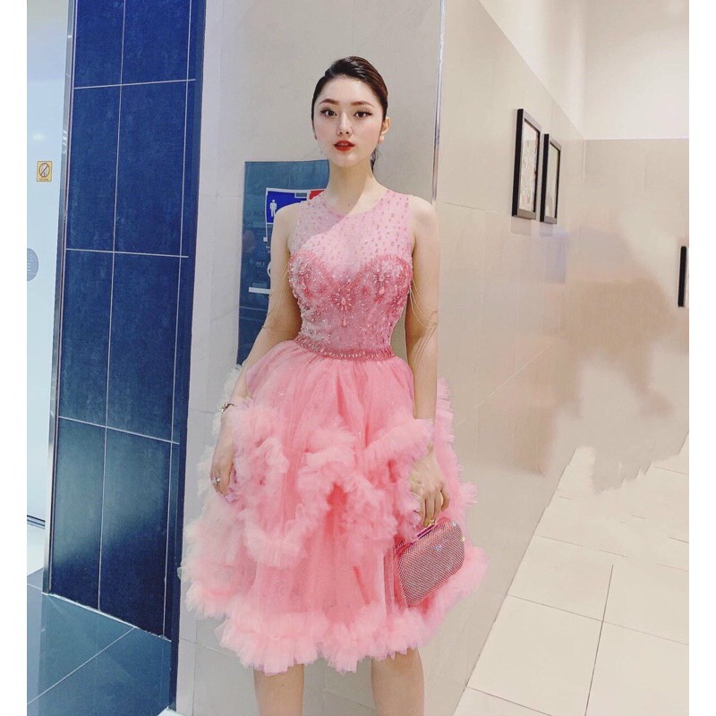 ĐẦM XOÈ TẦNG DÚN ĐÍNH ĐÁ