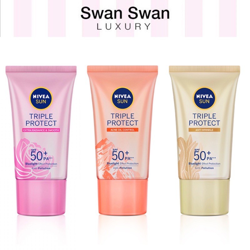 Kem Chống Nắng Dưỡng Da Sáng Mịn NiveaSun Tripple SPF50+ 40ml