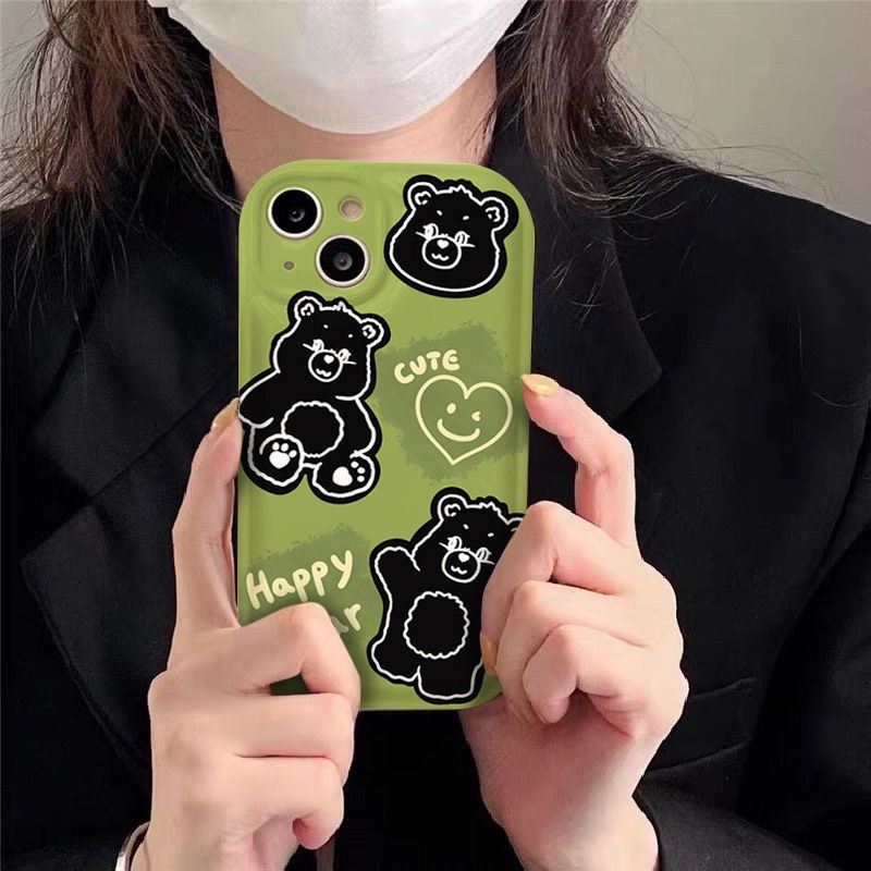 Ốp Điện Thoại In Hình Gấu Matcha Mùa Hè Cho iPhone 12 13 11 Pro Max X Xs Max Xr