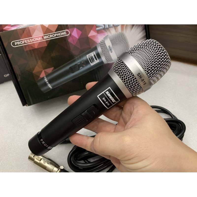 Micro Hát Karaoke có dây cao cấp Shure SH-919 Âm Thanh Chuẩn , Hát Hay Hàng Chính Hãng  – Bảo hành 24 Tháng