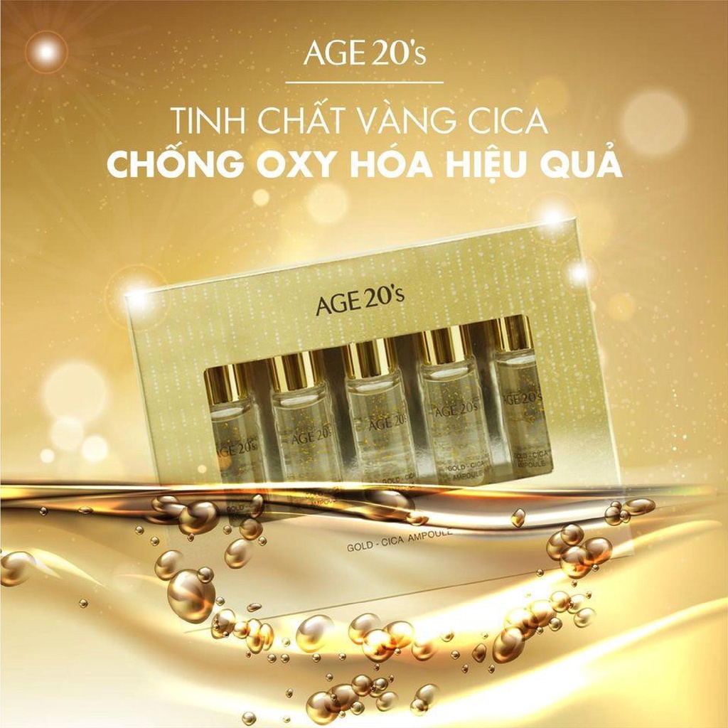 [Có sẵn][Chính hãng]Set Tinh Chất Dưỡng Da Age 20's Gold Cica Ampoule (Set 5ea) 10ml x 5c