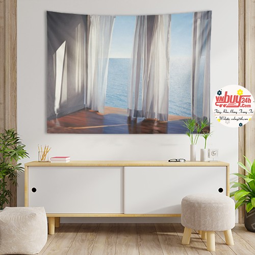 [MẪU MỚI - SẴN] Vải Treo Tường Trang Trí, vải siêu dày, họa tiết cửa sổ tạo không gian mở cho phòng ngủ | BigBuy360 - bigbuy360.vn