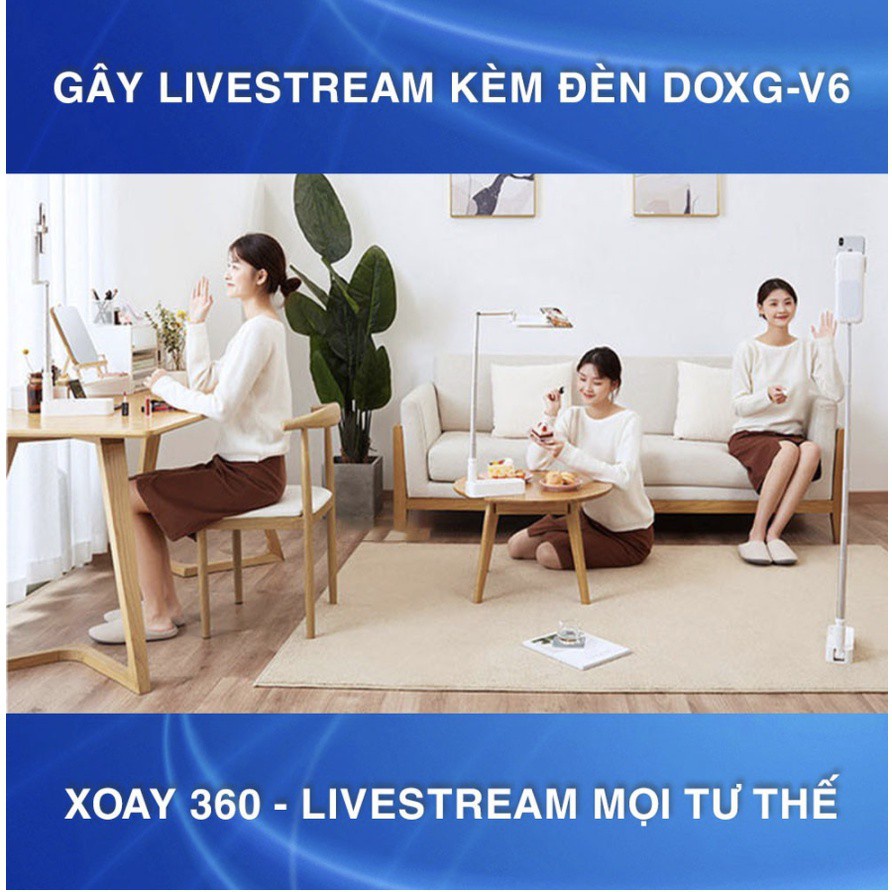 Gậy livestream thông minh kèm đèn SANDBOX DOXG-V6, quay tiktok ,quay video, chụp ảnh - L2007