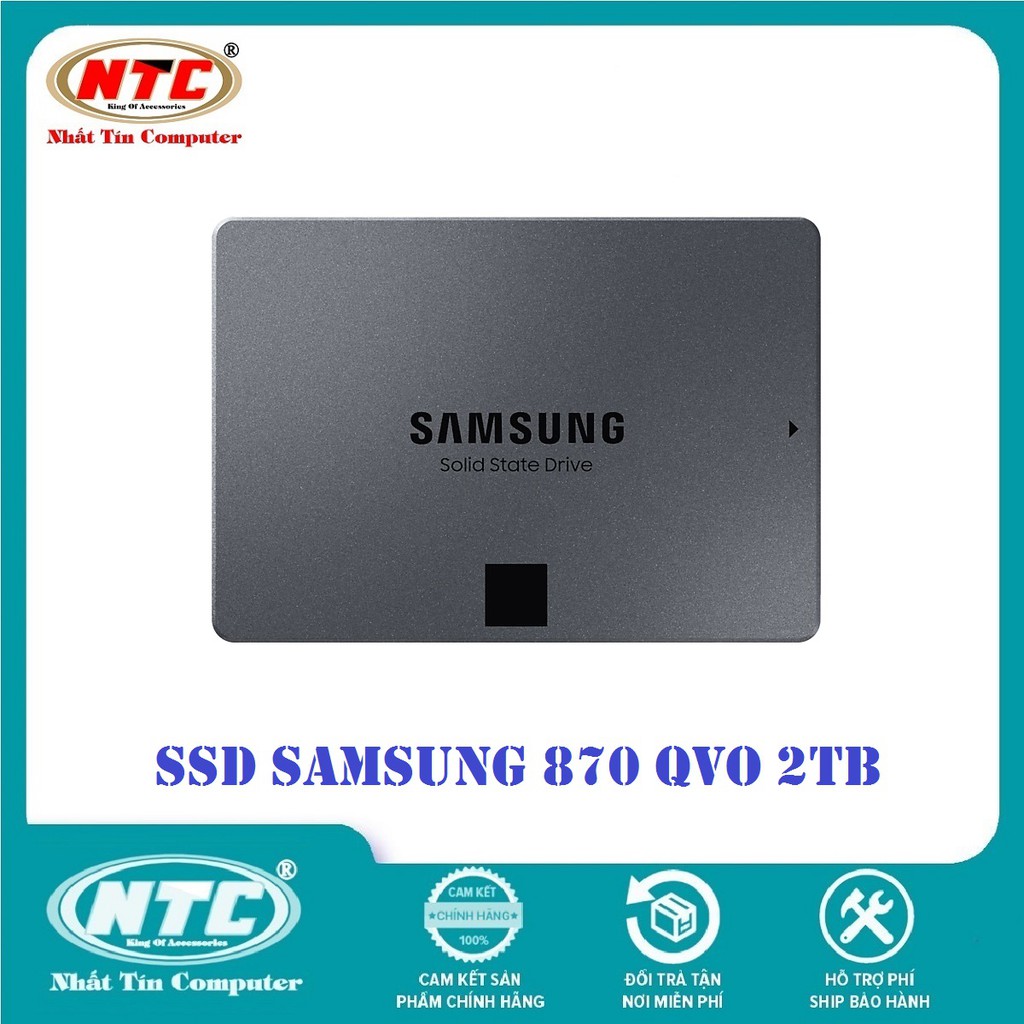 Ổ cứng SSD gắn trong Samsung 870 QVO 2TB 2.5Inch SATA III R560MB/s W530MB/s (Xám)