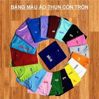 Áo thun trơn đủ màu như hình