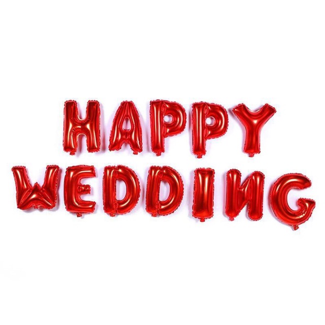 Bóng chữ HAPPY WEDDING