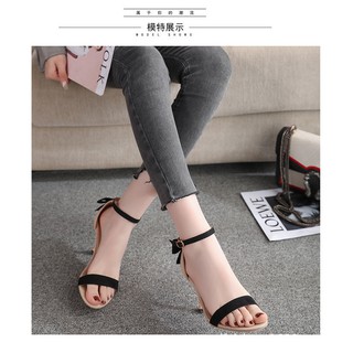 Giày cao gót nhọn 7 phân nơ sau gót
